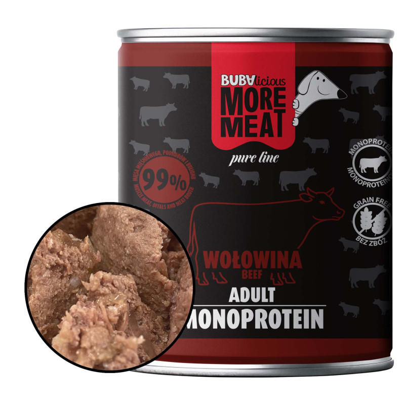 BUBAlicious More Meat mono karma dla psa Pure Line 800g WOŁOWINA 8002