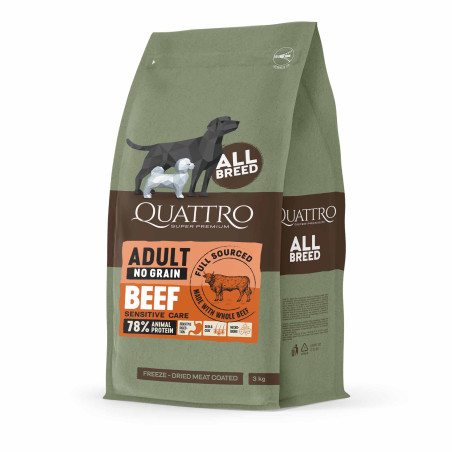 QUATTRO Adult No Grain all breed BEEF bezzbożowa karma dla psa