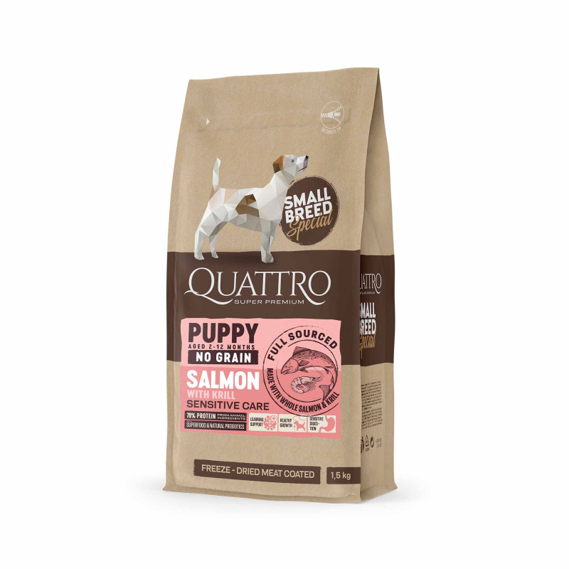 QUATTRO PUPPY no Grain small breed SALMON&KRILL bezzbożowa karma dla psa