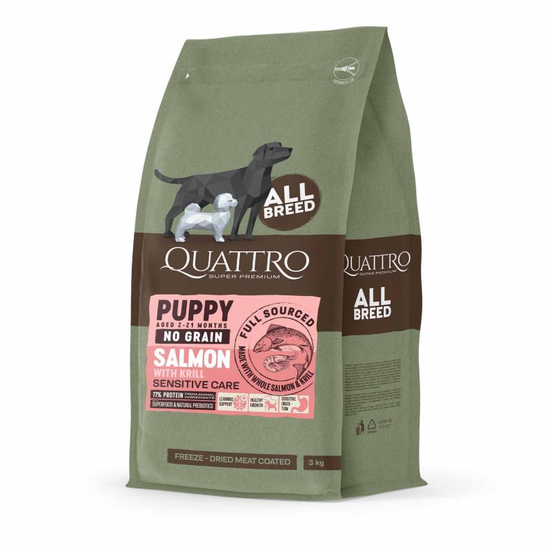 QUATTRO PUPPY no Grain all breed SALMON&KRILL bezzbożowa karma dla psa