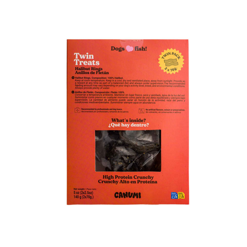 CANUMI Twin Treats – Krążki z Halibuta przysmak dla Psa 2x70g