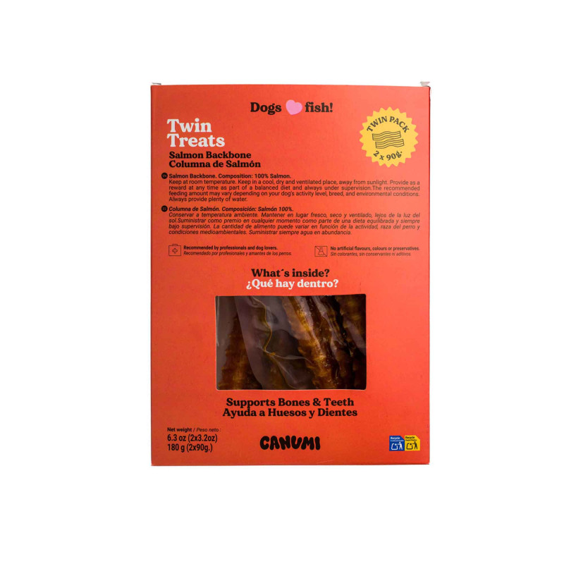 CANUMI Twin Treats – Grzbiet z Łososia przysmak dla Psa 2x70g