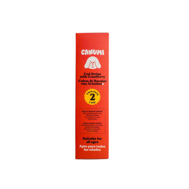 CANUMI Twin Treats – Paski Dorsza z Żurawiną przysmak dla Psa 2x70g