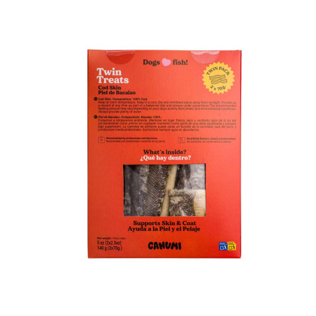 CANUMI Twin Treats – Skóra z Dorsza przysmak dla Psa 2x70g