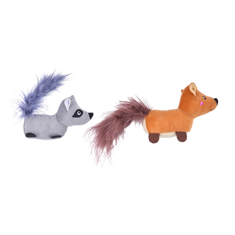 ZippyClaws Pluszowe zabawki dla kota z kocimiętką i piórkami 4-Pack ZC536