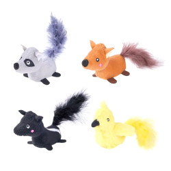 ZippyClaws Pluszowe zabawki dla kota z kocimiętką i piórkami 4-Pack ZC536