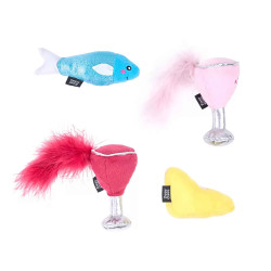 ZippyClaws Zestaw 4 pluszowych zabawek dla kota Kocia Uczta ZC537