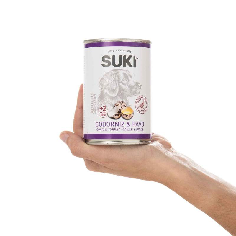 SUKI Przepiórka i łosoś – karma mokra dla psa 400 g