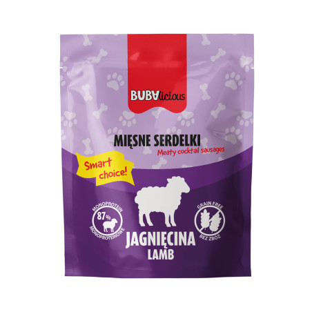 BUBAlicious monoproteinowe miękkie serdelki JAGNIĘCINA 60x 12g FOLIOPAK 8692