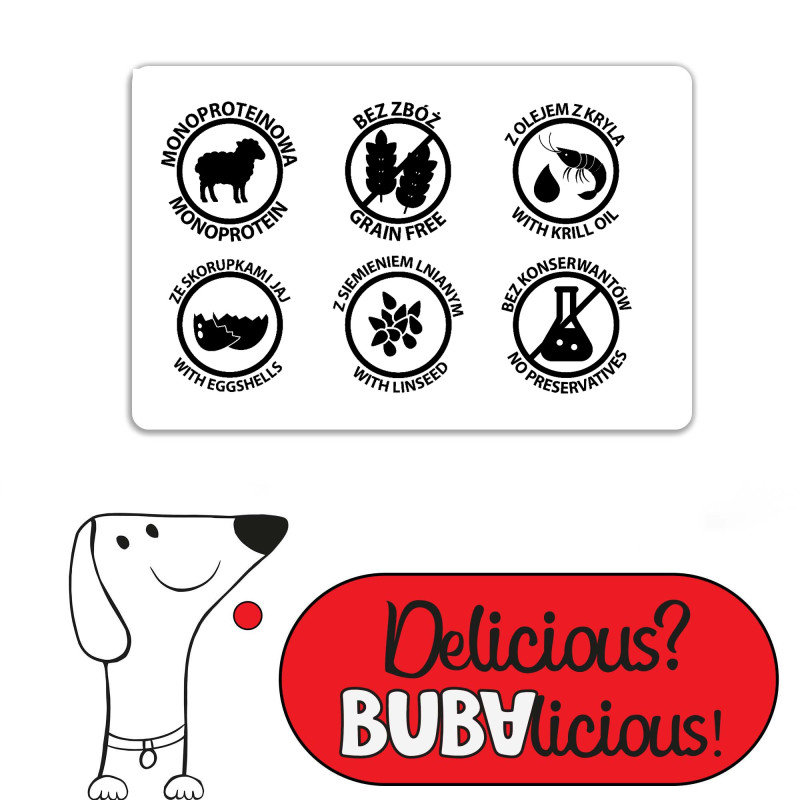 BUBAlicious mono karma dla psa 400g Puppy JAGNIĘCINA 6368