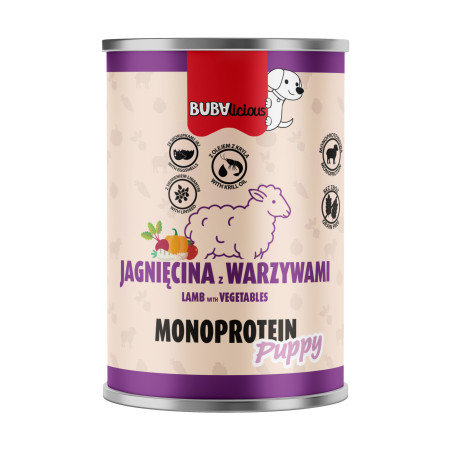 BUBAlicious mono karma dla psa 400g Puppy JAGNIĘCINA 6368