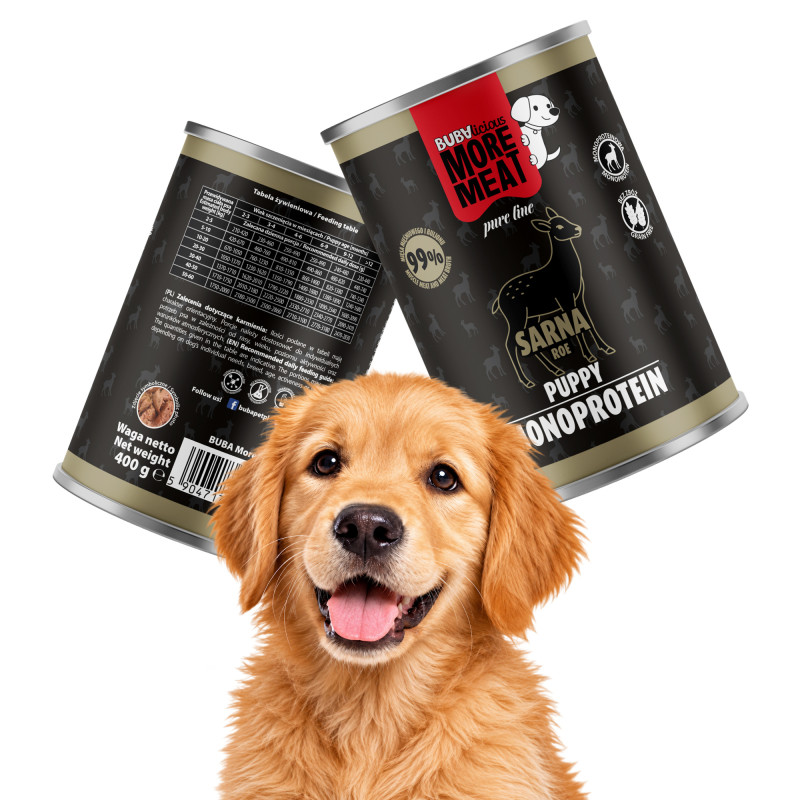 BUBAlicious More Meat mono karma dla szczeniąt Pure Line 400g PUPPY SARNA 3800