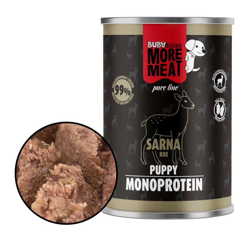 BUBAlicious More Meat mono karma dla szczeniąt Pure Line 400g PUPPY SARNA 3800