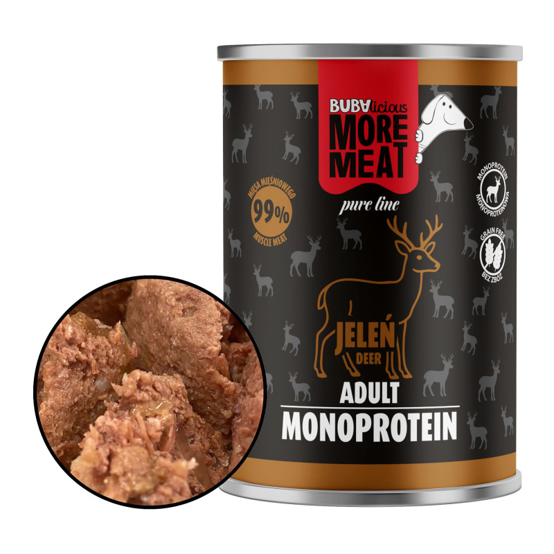 BUBAlicious More Meat mono karma dla psa Pure Line 400g JELEŃ 3802