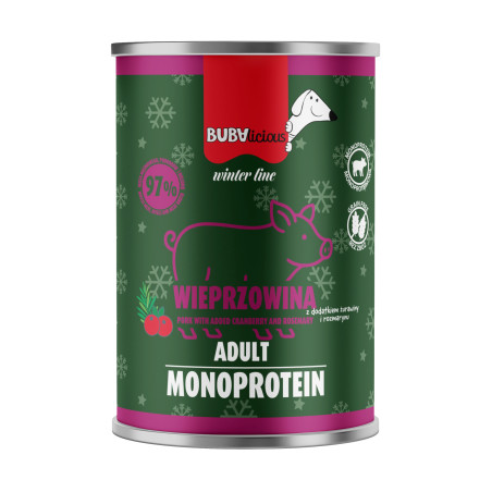 BUBAlicious More Meat Winter Line 400g wieprzowina żurawina rozmaryn 3937