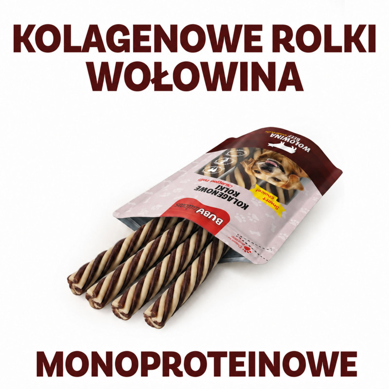 BUBAlicious kolagenowe rolki monoproteinowe WOŁOWINA 50g 8621