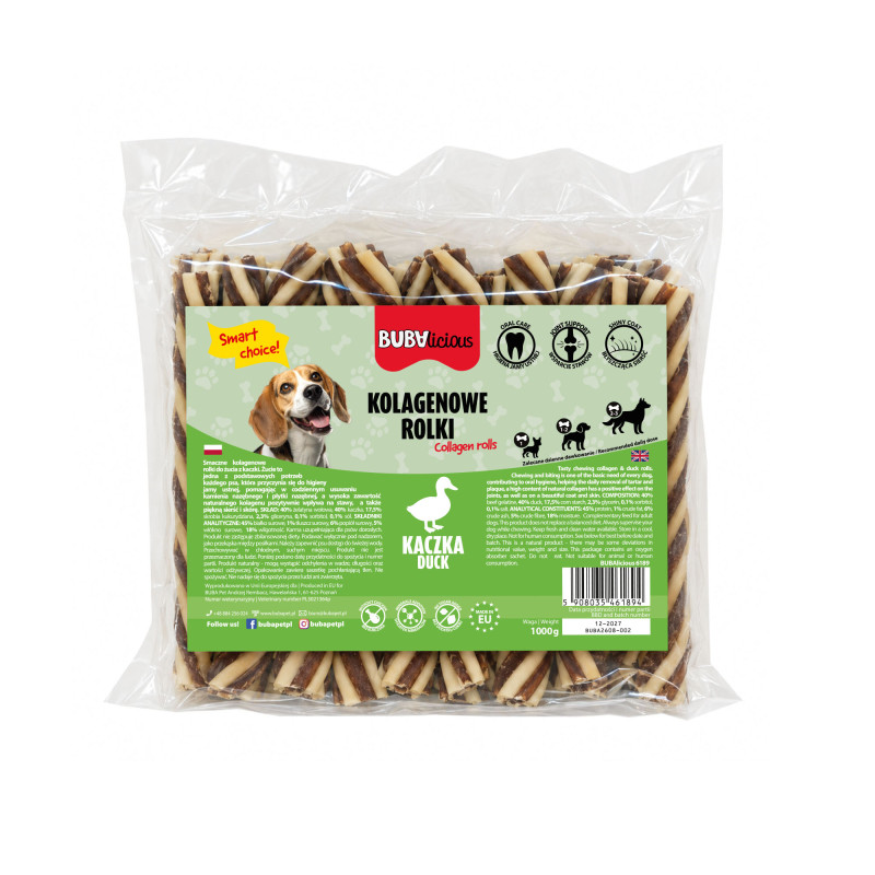 BUBAlicious kolagenowe rolki dla psa KACZKA 1000g 6189